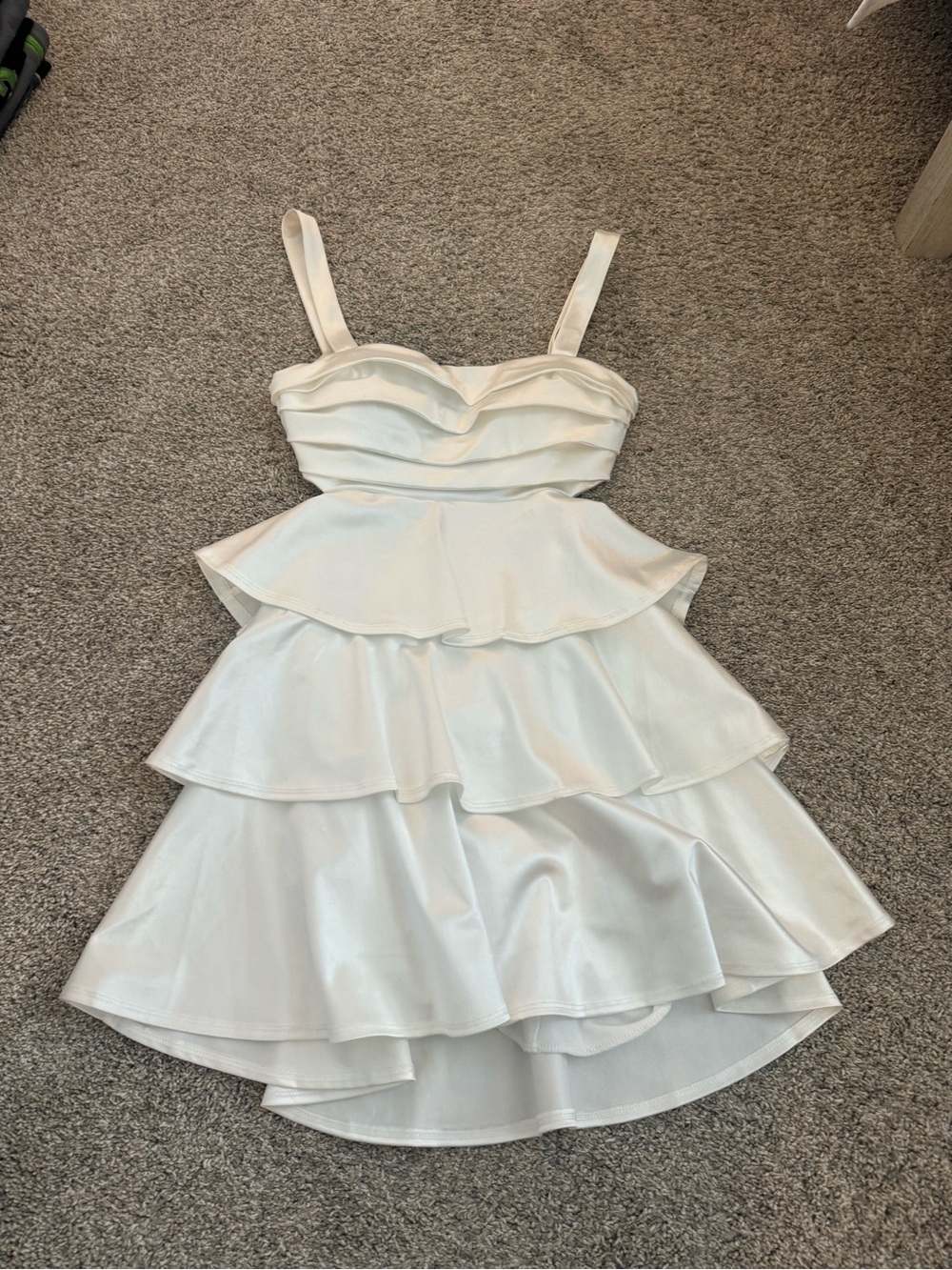 Honey and Rosie Ivory Satin Camisole Dress